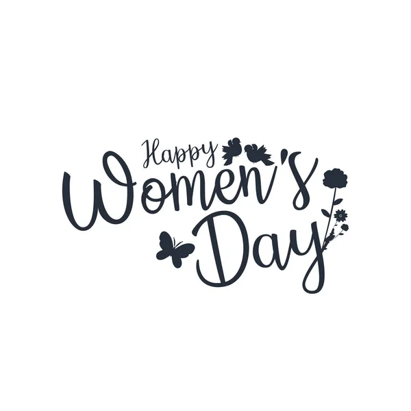 Text Happy Woman Day Jako Slavnostní Odznak Tag Ikona Pozvání — Stockový vektor