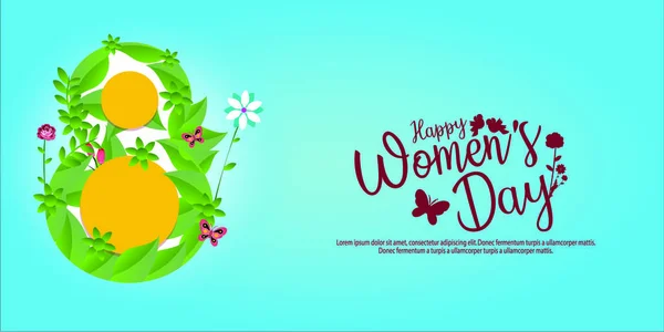 国际妇女日海报 八号折纸的设计 母亲节快乐 — 图库矢量图片