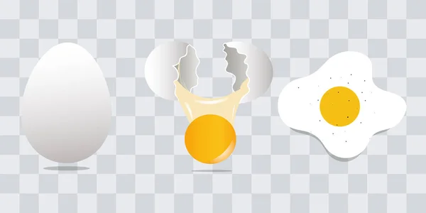 Huevos Transparente Huevo Frito Aislado — Vector de stock