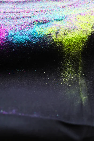 Wielokolorowy Wybuch Proszku Czarnym Tle Kolorowa Chmura Kolorowy Pył Eksploduje — Zdjęcie stockowe