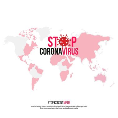 Kırmızı Yasak İşaretli Coronavirus Simgesi, 2019-ncov Roman Coronavirus Bakterisi.