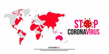 Vektör illüstrasyon Coronavirus Simgesi Kırmızı Yasak İşareti ile, 2019-ncov Roman Coronavirus Bakteri.