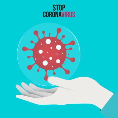 Coronavirus 2019-nCoV Coronavirus Bakterisi. Enfeksiyon yok ve Coronavirüs Konseptini Durdur.