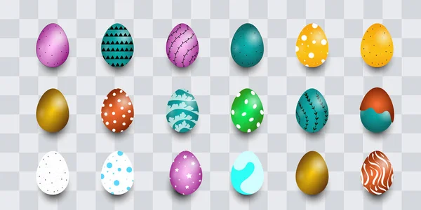 Conjunto Fondos Recolección Huevos Pascua Ilustración Vectorial — Vector de stock