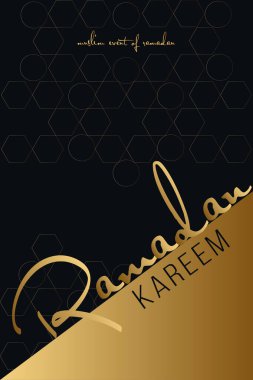 Ramazan Kareem tebrik kartı şablonu İslami afiş arkaplan tasarımlarıyla