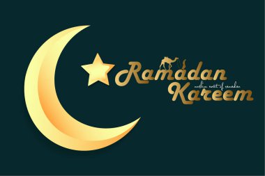 Ramazan Kareem tebrik kartı geçmişi. Arap desenli İslami sembol hilal