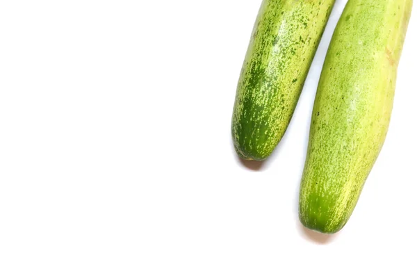 Zwei Gurken Auf Einem Isolierten Weißen Hintergrund — Stockfoto