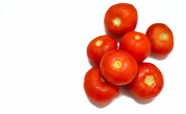 Tomate Isolado Sobre Fundo Branco Tomate Vermelho Fresco — Fotografia de Stock