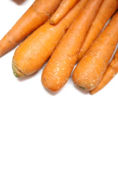 Zanahorias Frescas Sobre Fondo Blanco Vista Superior — Foto de Stock