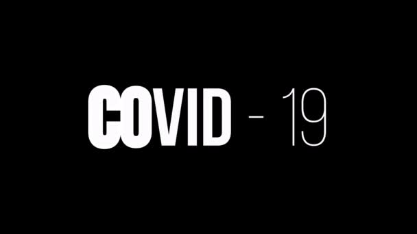 Corona Virus Covid Tekst Animatie Beweging Grafisch Zwarte Achtergrond — Stockvideo