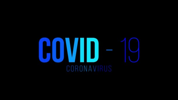 Covid Eller Coronavirus Motion Text Svart Bakgrund — Stockvideo