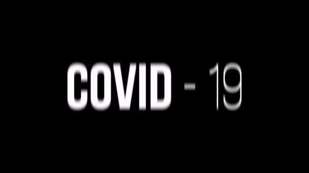Corona Virus Covid 在黑色背景上的文字动画动作图形 — 图库视频影像