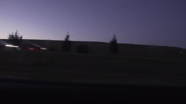 Punto de vista del pasajero de la ventana del coche por la noche en Australia, Melbourne . — Vídeos de Stock