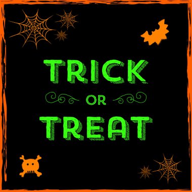 Neon Cadılar Bayramı hüner ya da muamele etmek neon metin ve Simgeler Vektör formatında siyah bir zemin üzerine.