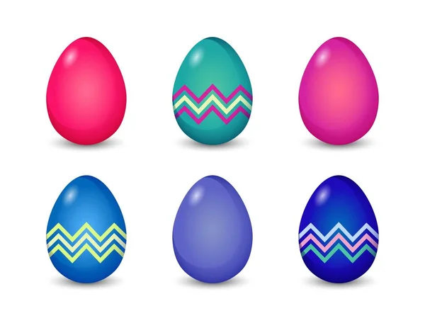 Σύνολο συμπαγές και μοτίβο βαμμένα αυγά του Πάσχα — Διανυσματικό Αρχείο