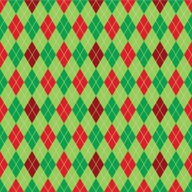 Argyle elmas desen arka planda Noel renkleri. ambalaj kağıdı Vektör formatında