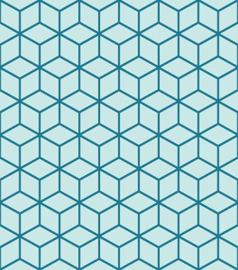 Kesintisiz mavi turkuaz küpleri izometrik arka plan deseni Vektör formatında