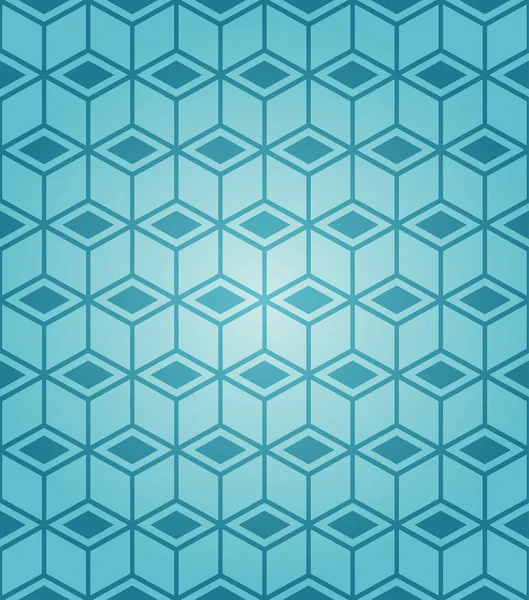 Seamless Blue Turquoise Cubes Isometric Background Pattern Vector Format — Stock Vector