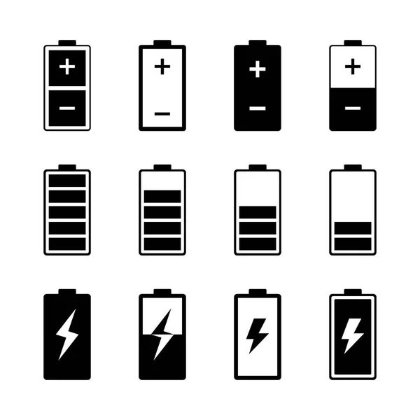 Simple Batteries Icon Set Vector Format — Stock Vector