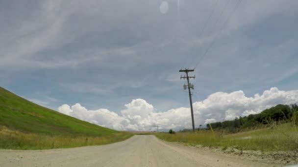 POV wide angle driving on a gravel country road — Stock Video