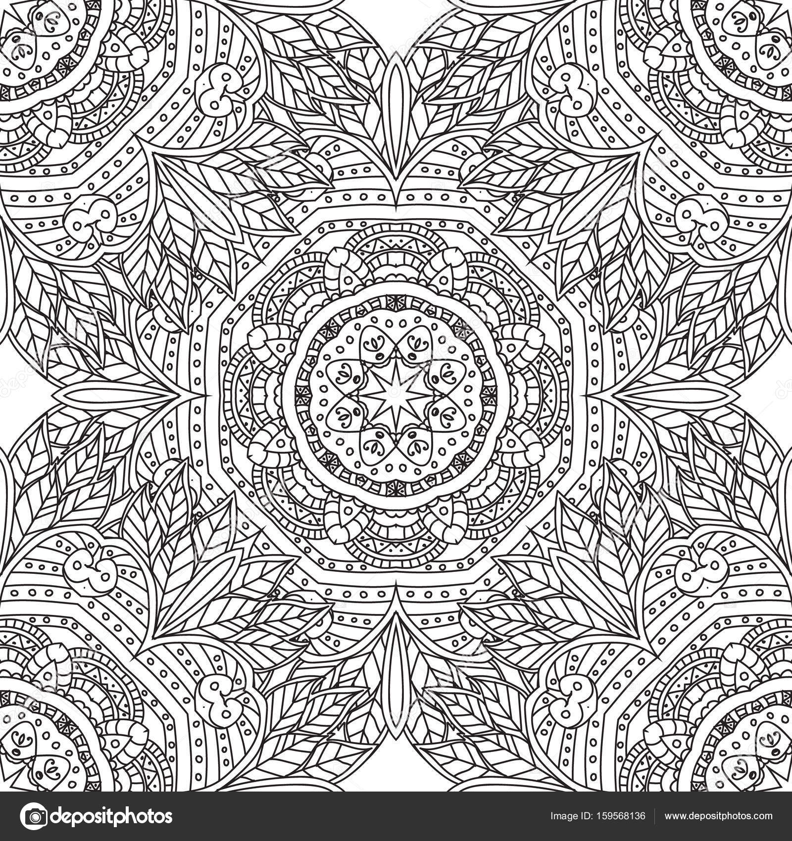 Coloring Pages For Adults Decorative Hand Drawn Doodle Nature