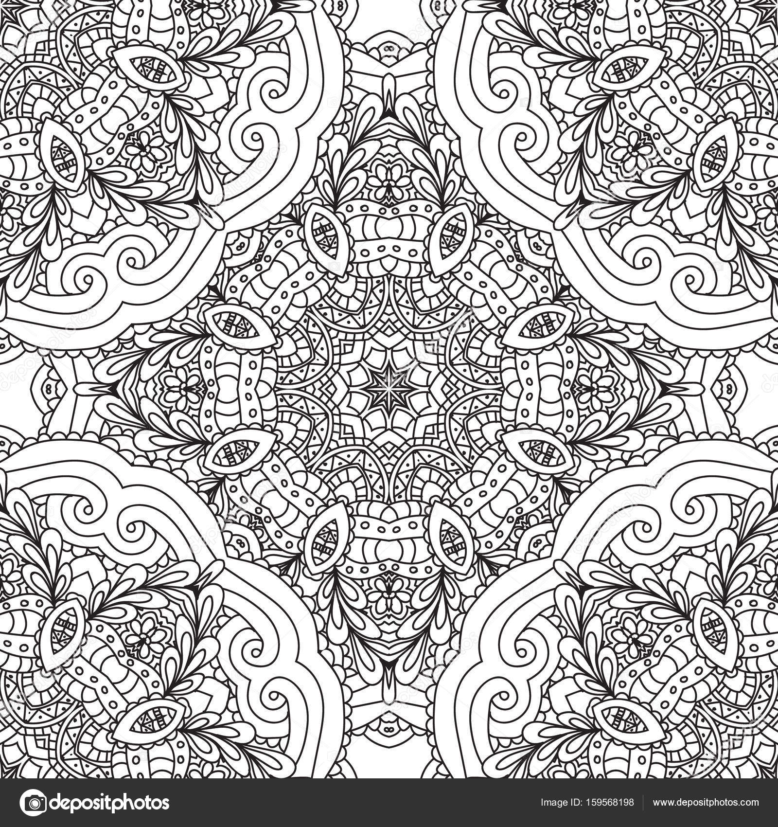 Disegni da colorare per adulti Decorativo a mano doodle disegnato natura ornamentale ricciolo impreciso Reticolo