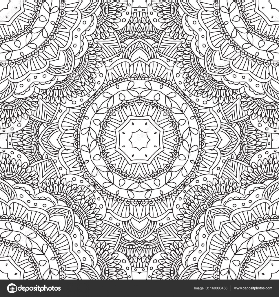 Disegni da colorare per adulti Decorativo a mano doodle disegnato natura ornamentale ricciolo impreciso Reticolo
