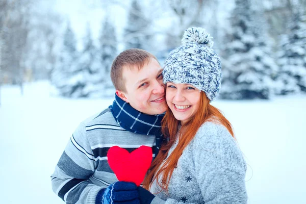 Kış Sevgililer Çift buz peyzaj, kar