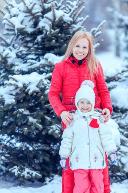 mutlu aile köpek kış park ile