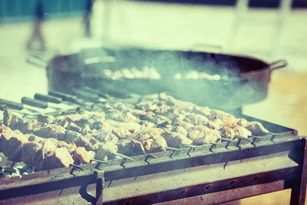 Auswahl an Grills auf dem Grill — Stockfoto