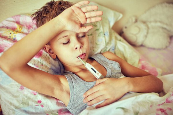 The boy is undergoing treatment in the hospital.