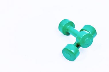 Fitnessausrüstung auf dunklem Hintergrund, on a white backgroun