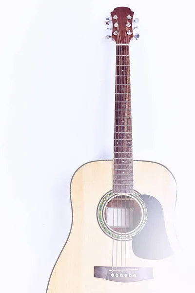 Acoustic guitar isolated on white background . — Stock Photo, Image