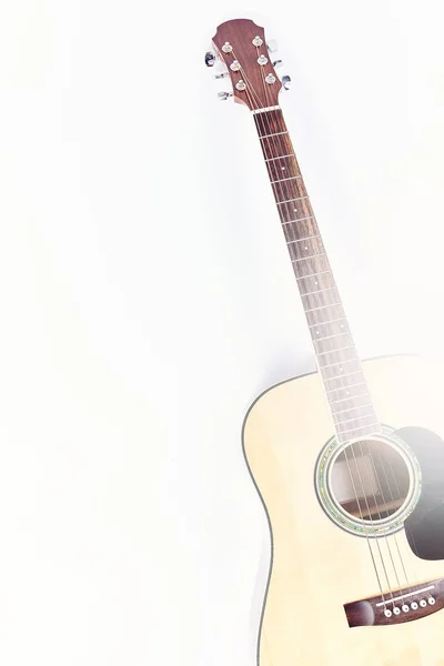 Acoustic guitar isolated on white background . — Stock Photo, Image