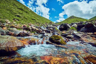 İnanılmaz dağ manzarası, vahşi yaşam, dağlara seyahat.