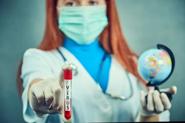 Konzept Einer Globalen Epidemie Virenschutzmaßnahmen Und Prävention Von Krankheiten — Stockfoto