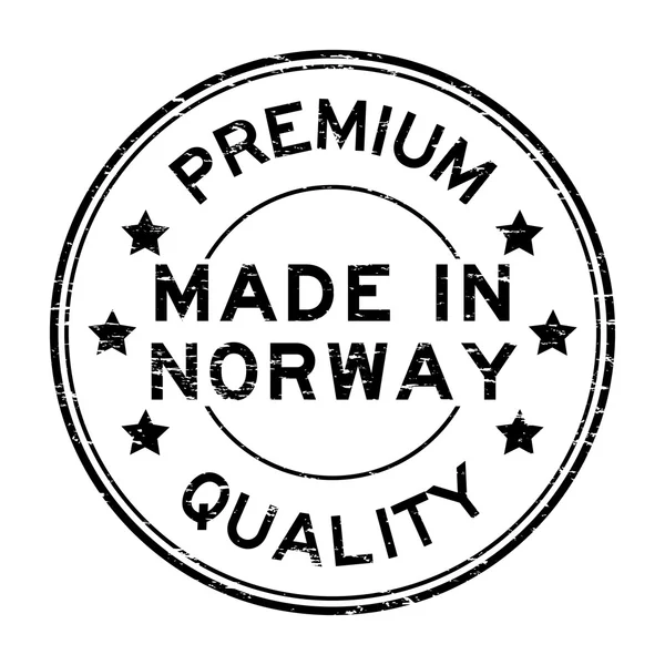 Grunge černé prémiové kvality, provedené v Norsku razítko — Stockový vektor