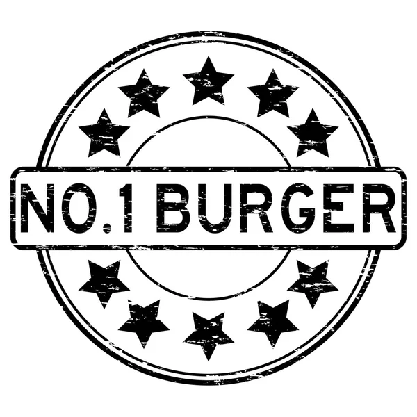 Grunge noir no.1 timbre en caoutchouc burger — Image vectorielle