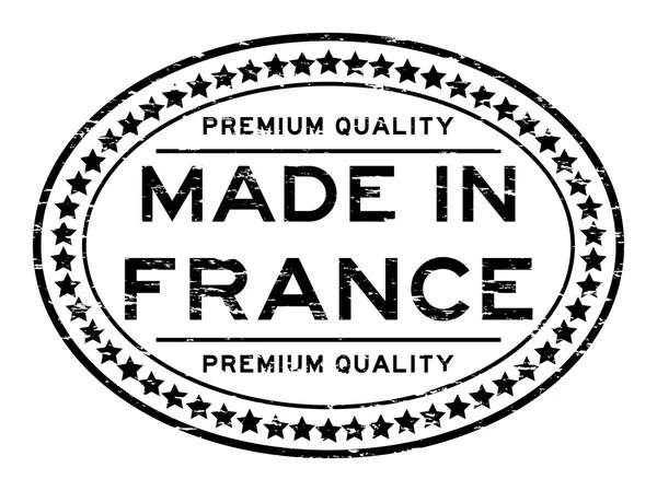 Grunge černé špičkové kvality vyrobené ve Francii razítko — Stockový vektor