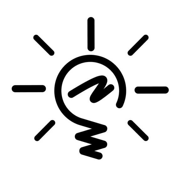 Schwarzes Glühbirnensymbol (Konzept für Idee) — Stockvektor