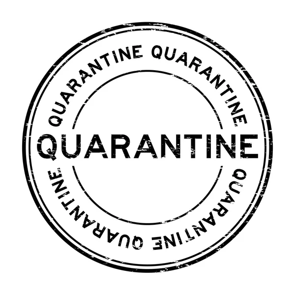 Grunge black quarantine rubber stamp — Stock Vector