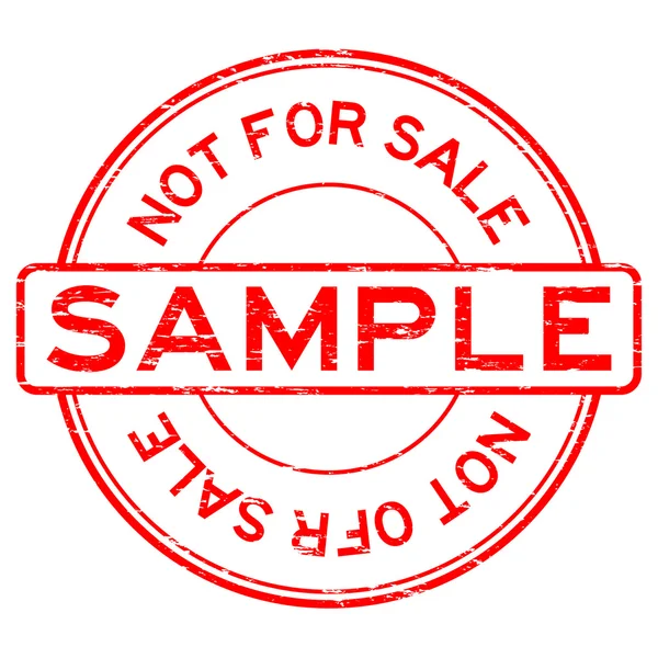 Grunge red round sample not for sale rubber stamp — Stock Vector