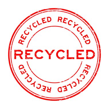 Grunge kırmızı lastik damgası geri dönüşümlü