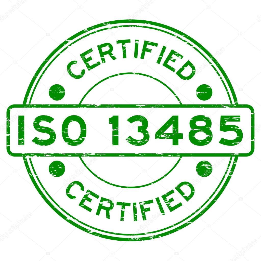 Grunge green ISO 13485 certified rubber stamp