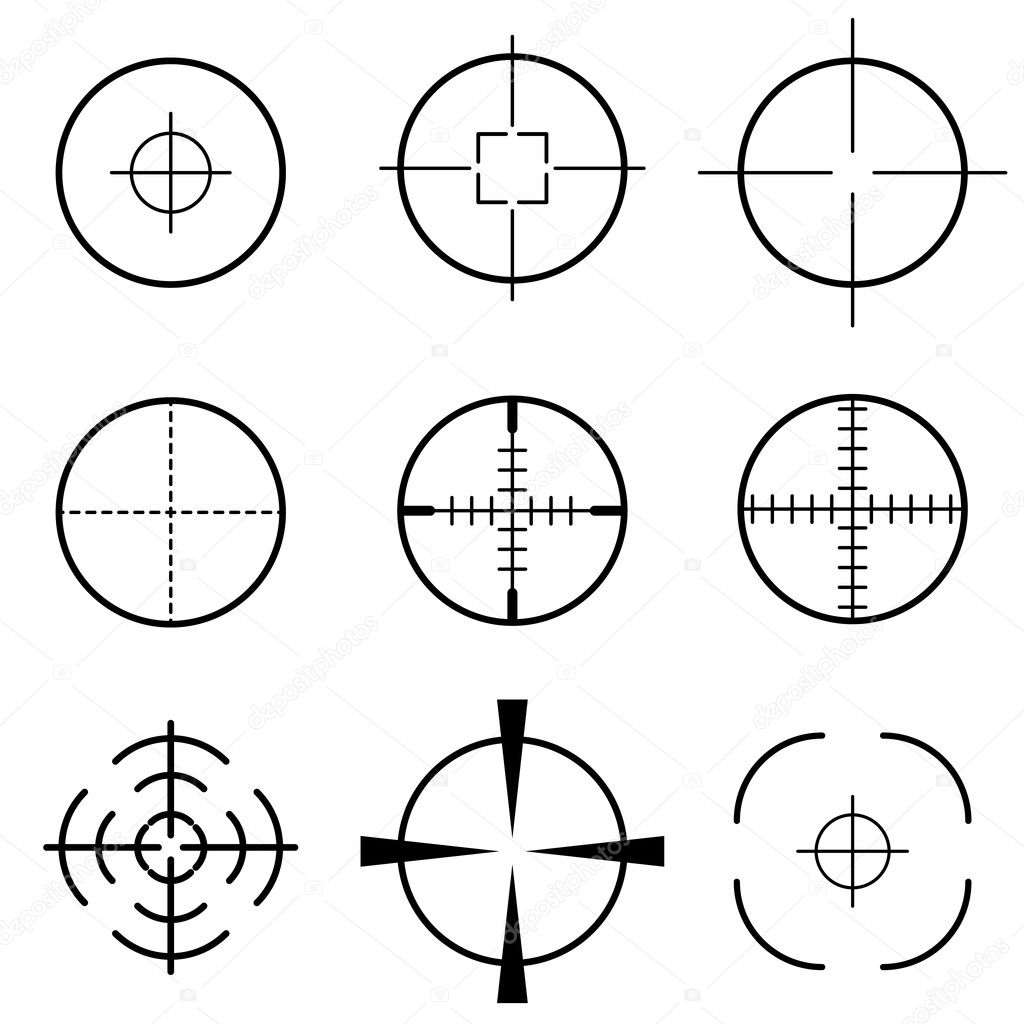 Set of crosshair scope target
