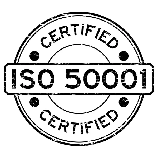 Grunge svart Iso 50001 certifierade gummistämpel — Stock vektor