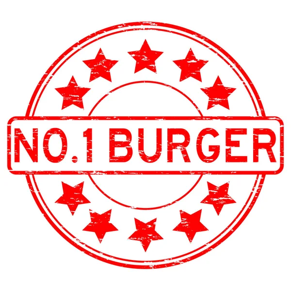 Grunge rouge no.1 timbre en caoutchouc burger — Image vectorielle