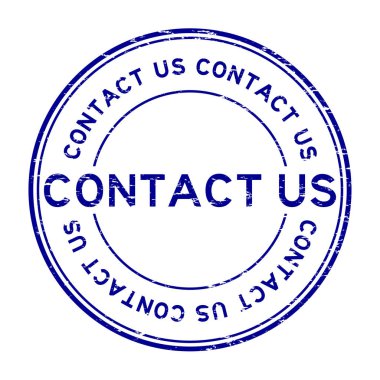 Bizi lastik damgası yuvarlak grunge mavi kişi