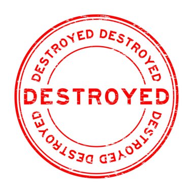 Grunge kırmızı yuvarlak şekil lastik damga yok