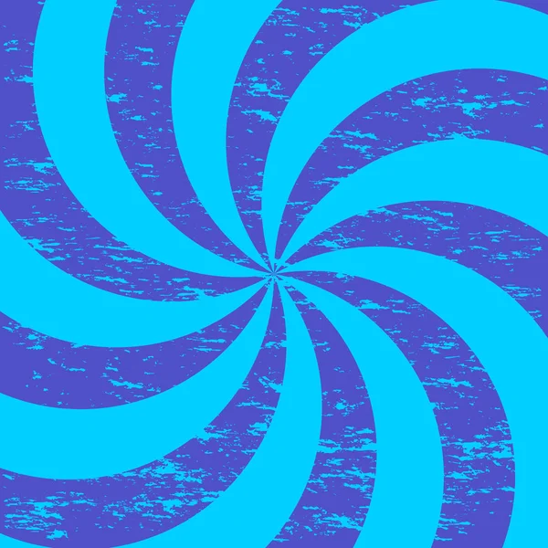 Retro Grunge Blue Spirale Sunburst Hintergrund — Stockvektor